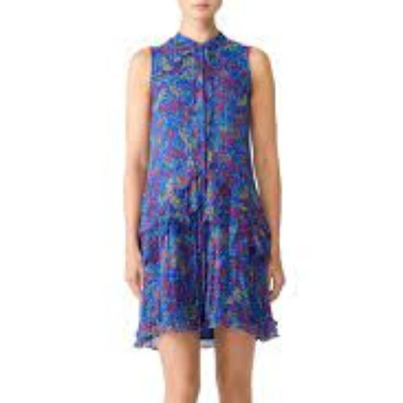 Saloni 100% Silk Mini Dress Size 2 - Picture 1 of 16